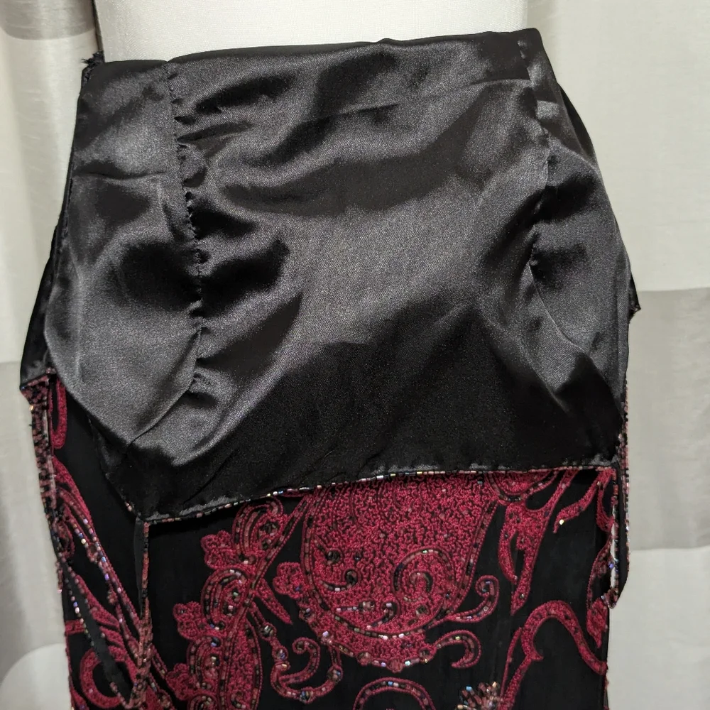 Mia Bella Couture Stunning Beaded Embroidered Open Back Silk Evening Gown - Picture 13 of 16